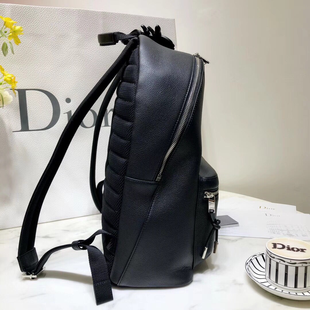 Luxury DiorRider Rucksack Backpack In Black Calfskin