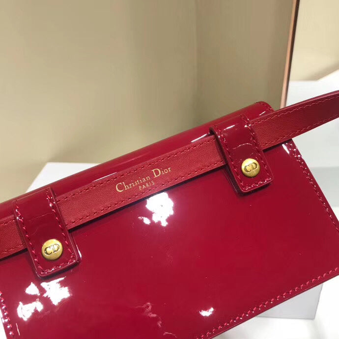 Luxury DiorSaddle Belt Bag In Red Patent Leather