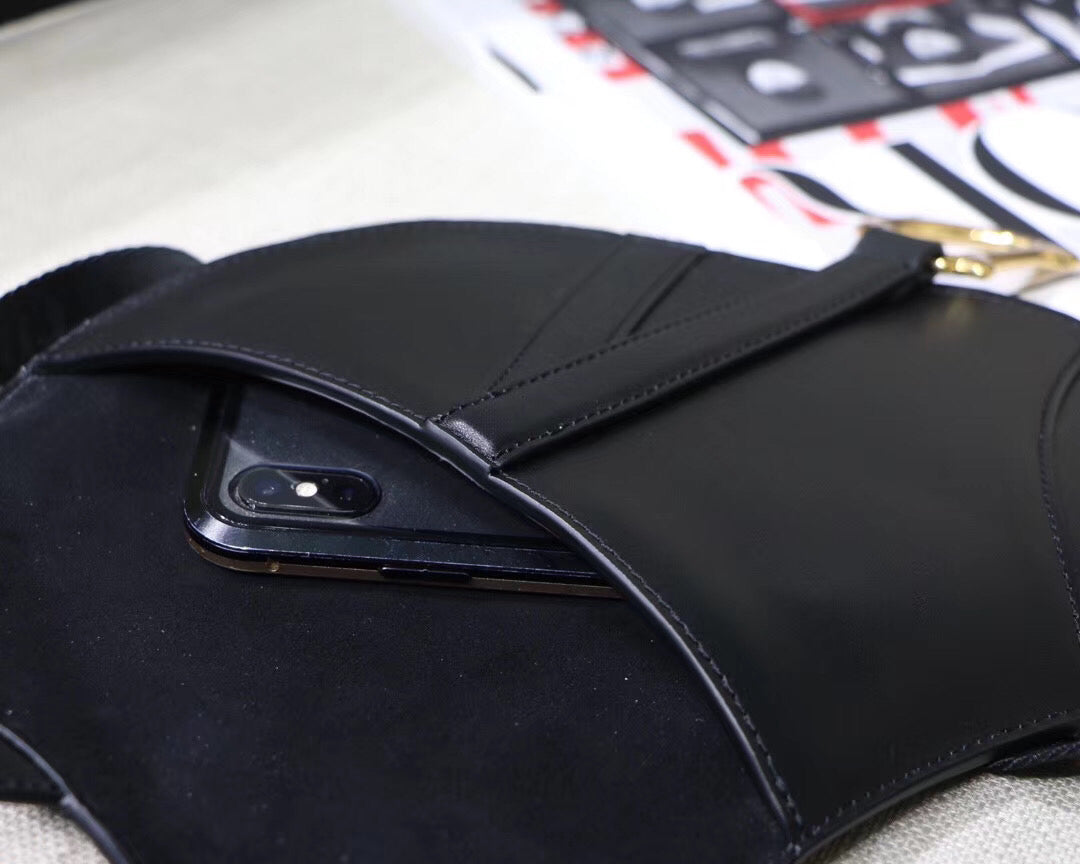 Luxury DiorSaddle Belt Bag In Black Smooth Calfskin