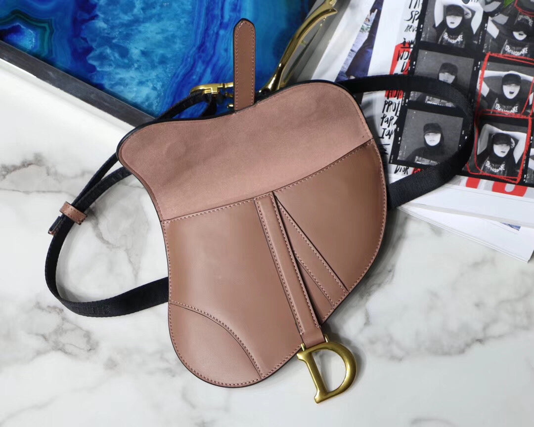 Luxury DiorSaddle Belt Bag In Powder Smooth Calfskin