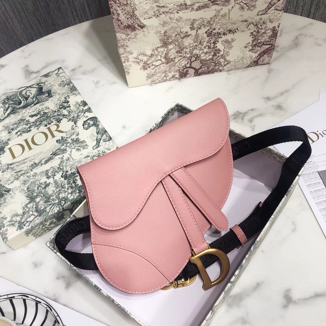 Luxury DiorSaddle Belt Bag In Powder Grained Calfskin