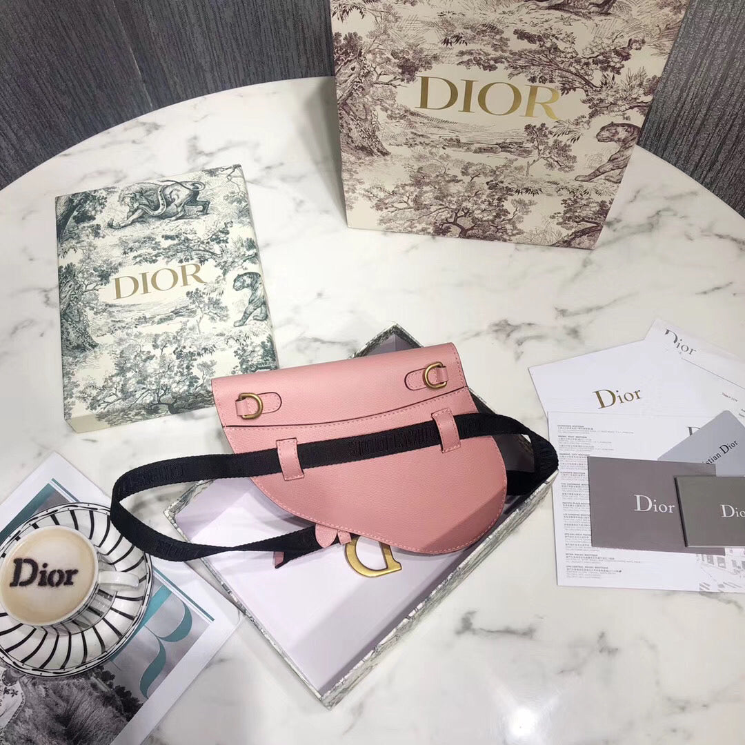 Luxury DiorSaddle Belt Bag In Powder Grained Calfskin