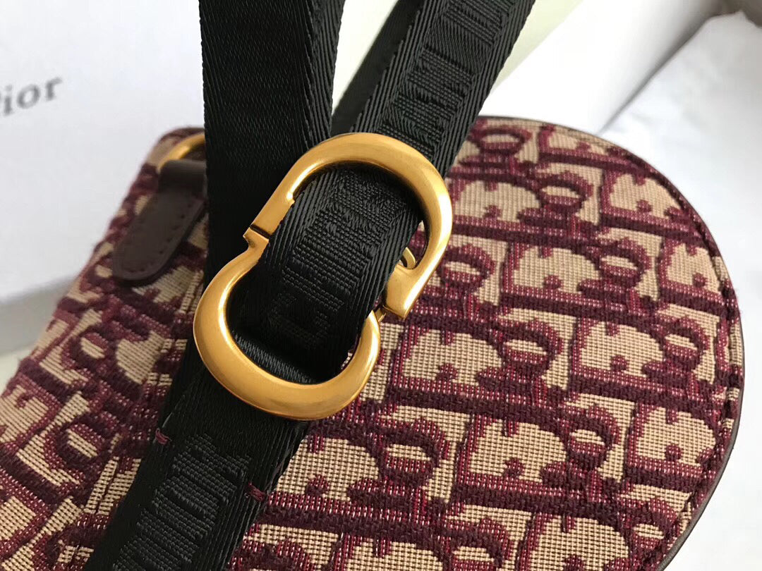 Luxury DiorSaddle Belt Bag In Bordeaux Oblique Canvas
