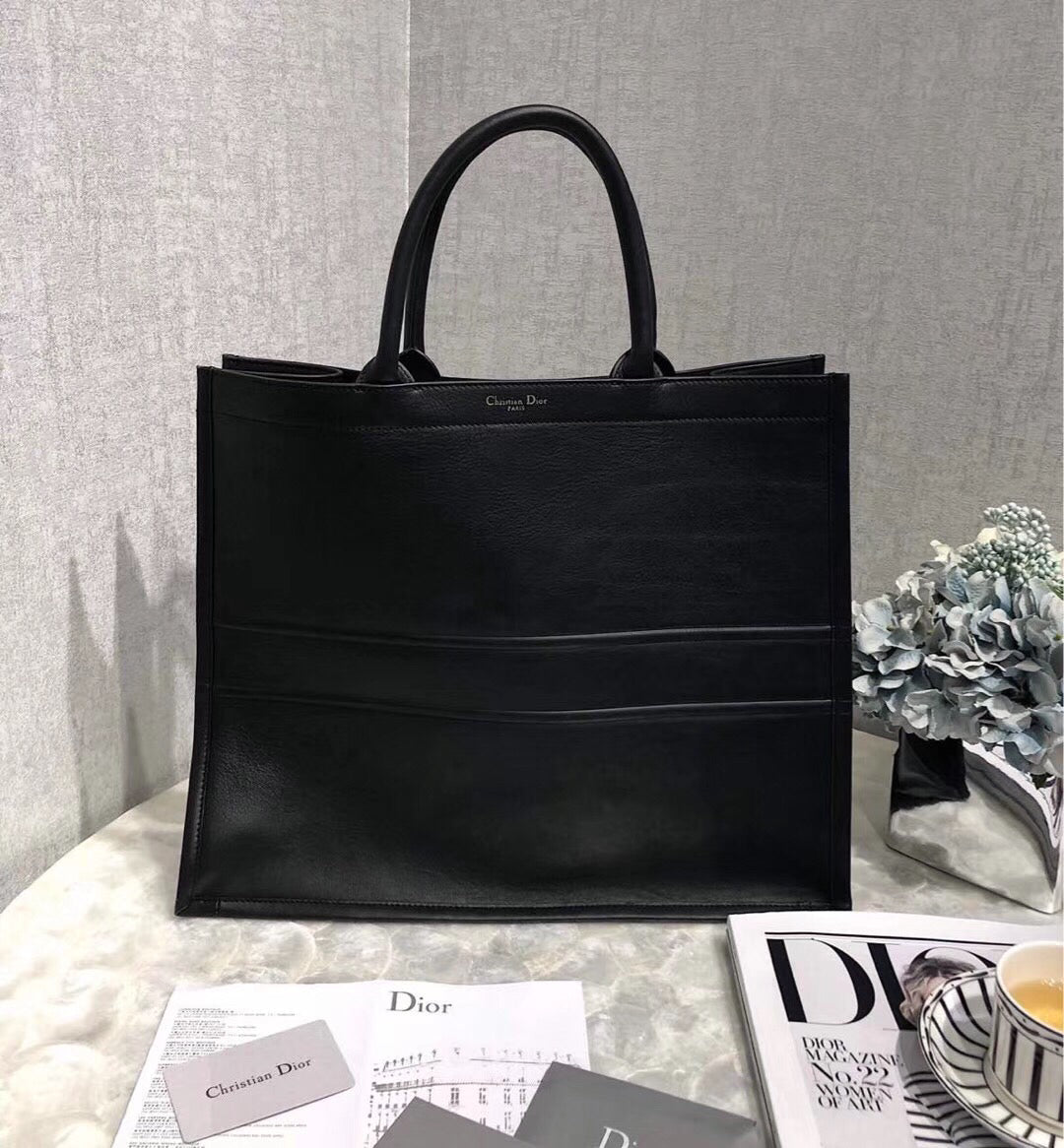 Luxury DiorSurrealism Book Tote In Black Printed Calfskin