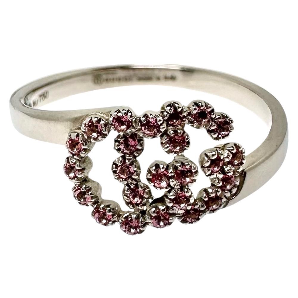 Gucci Pink Topaz Ring K18 White Gold