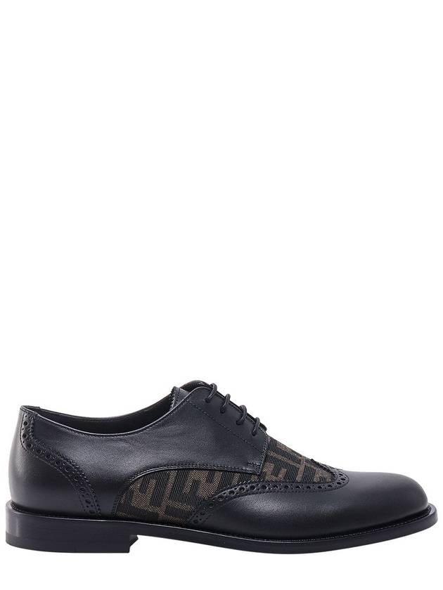 Luxury Fendi Leather Lace Up Derby Black