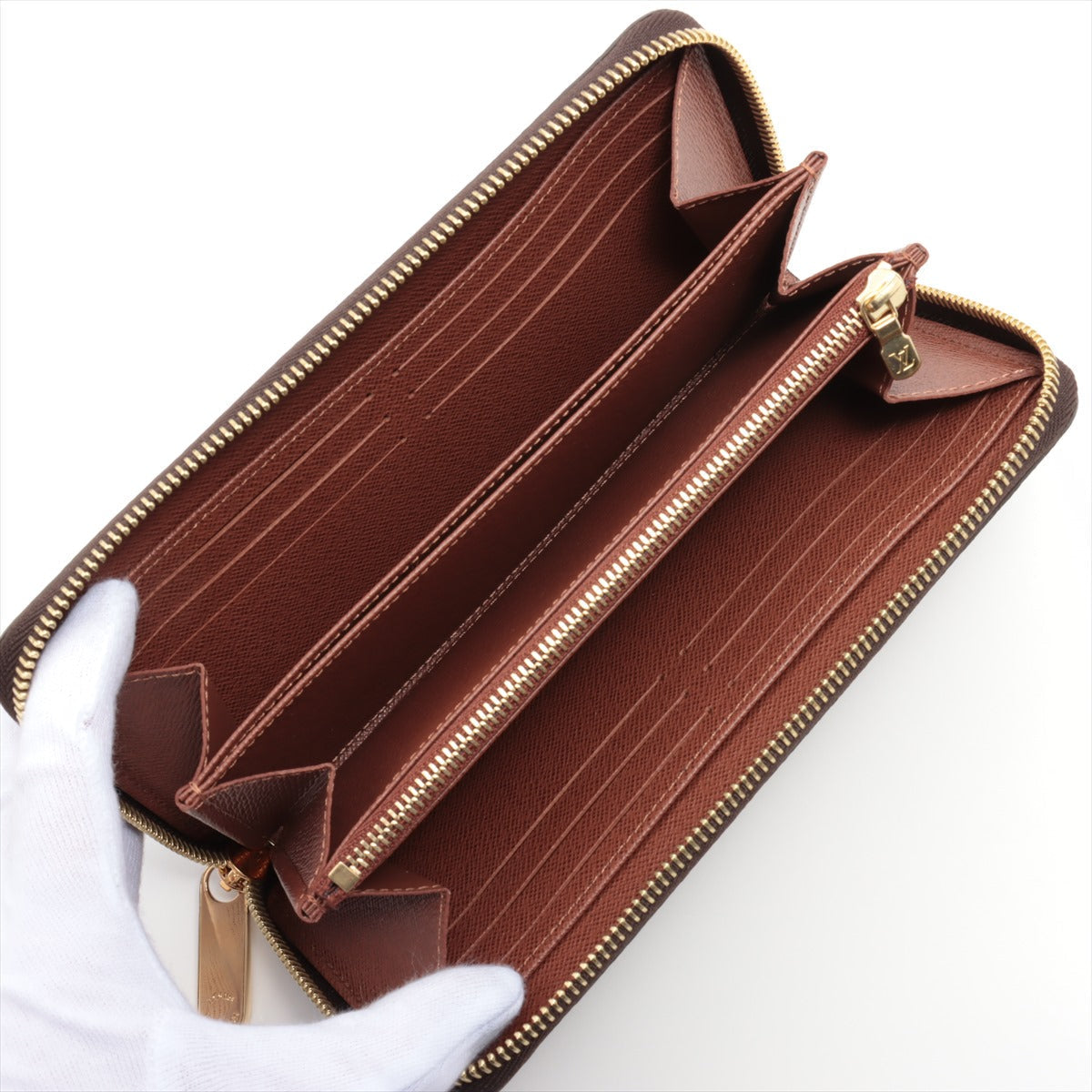Louis Vuitton Monogram Zippyr Wallet M42616 Brown Round Zipper Wallet