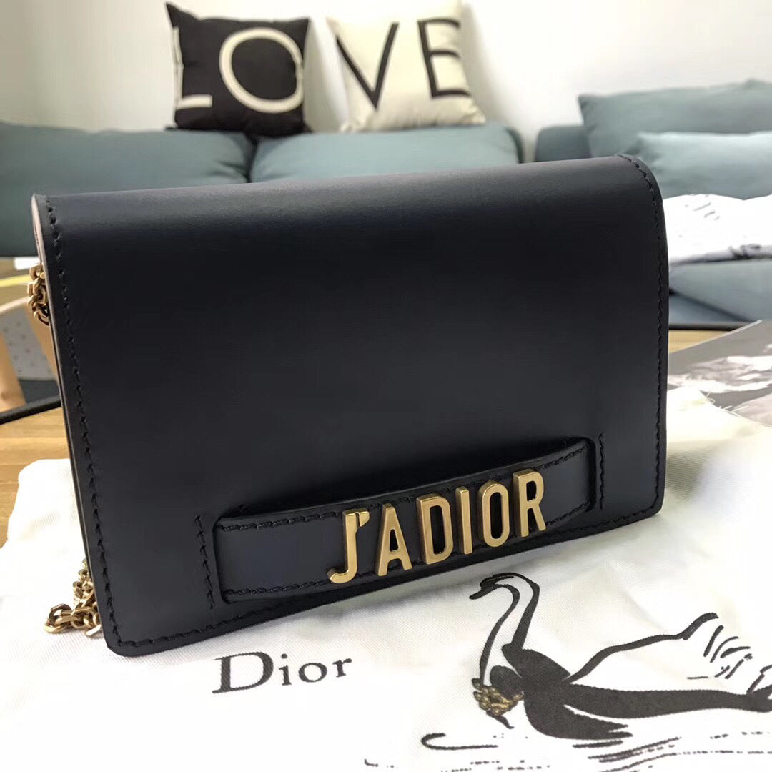 Luxury DiorNavy Blue JALuxury DiorWallet On Chain Pouch