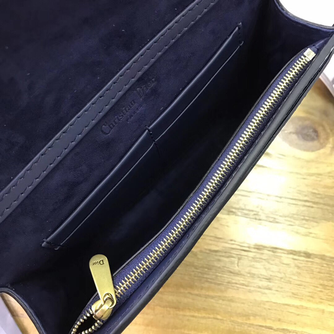 Luxury DiorNavy Blue JALuxury DiorWallet On Chain Pouch
