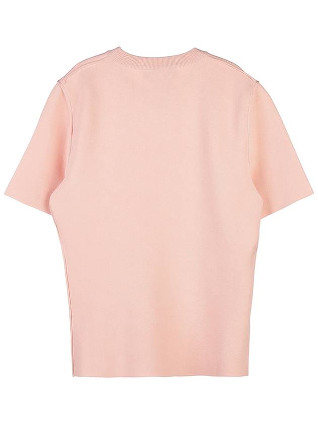 Luxury Fendi Knit Short Sleeve T-Shirt Pink
