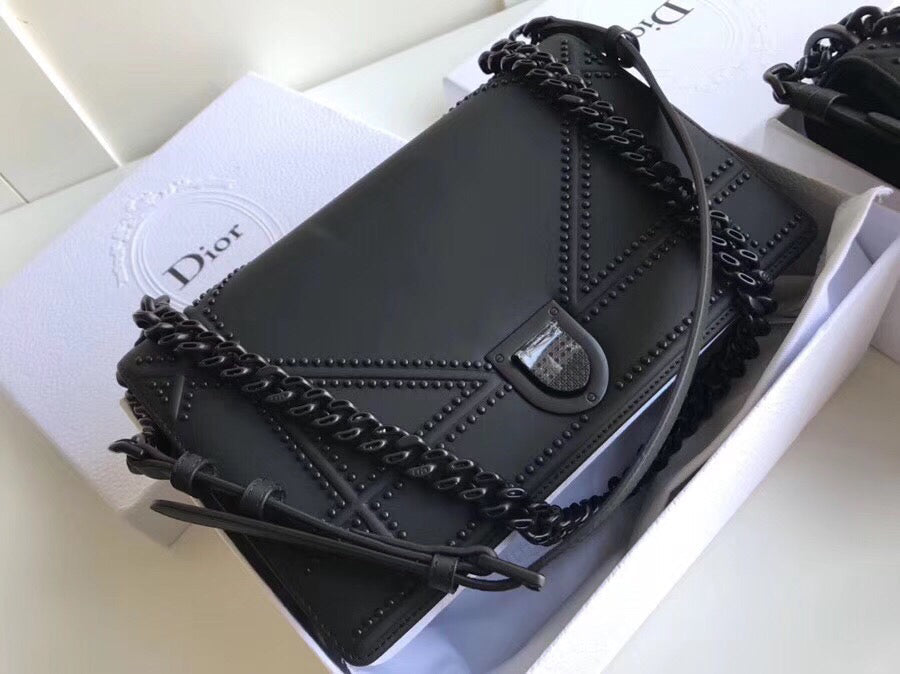 Luxury DiorStudded Diorama Ultra Matt So Black Bag