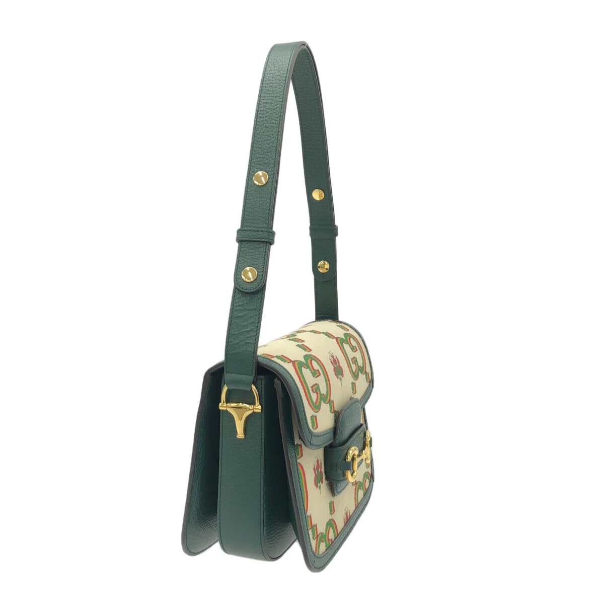 Gucci Horsebit  Canvas Shoulder Bag ()