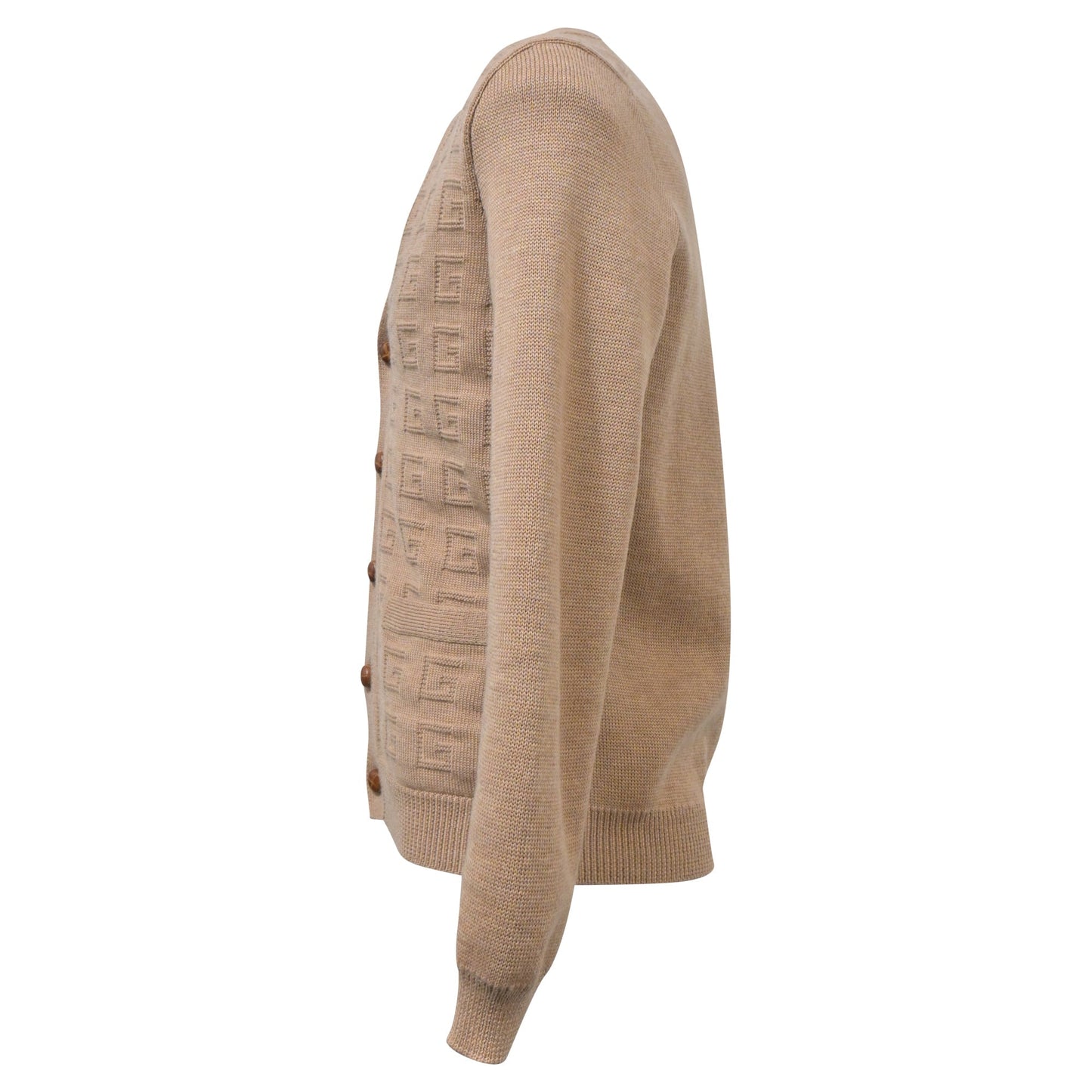 Luxury Gucci Trending 2025 V-Neck GG Pattern Cardigan in Brown Wool