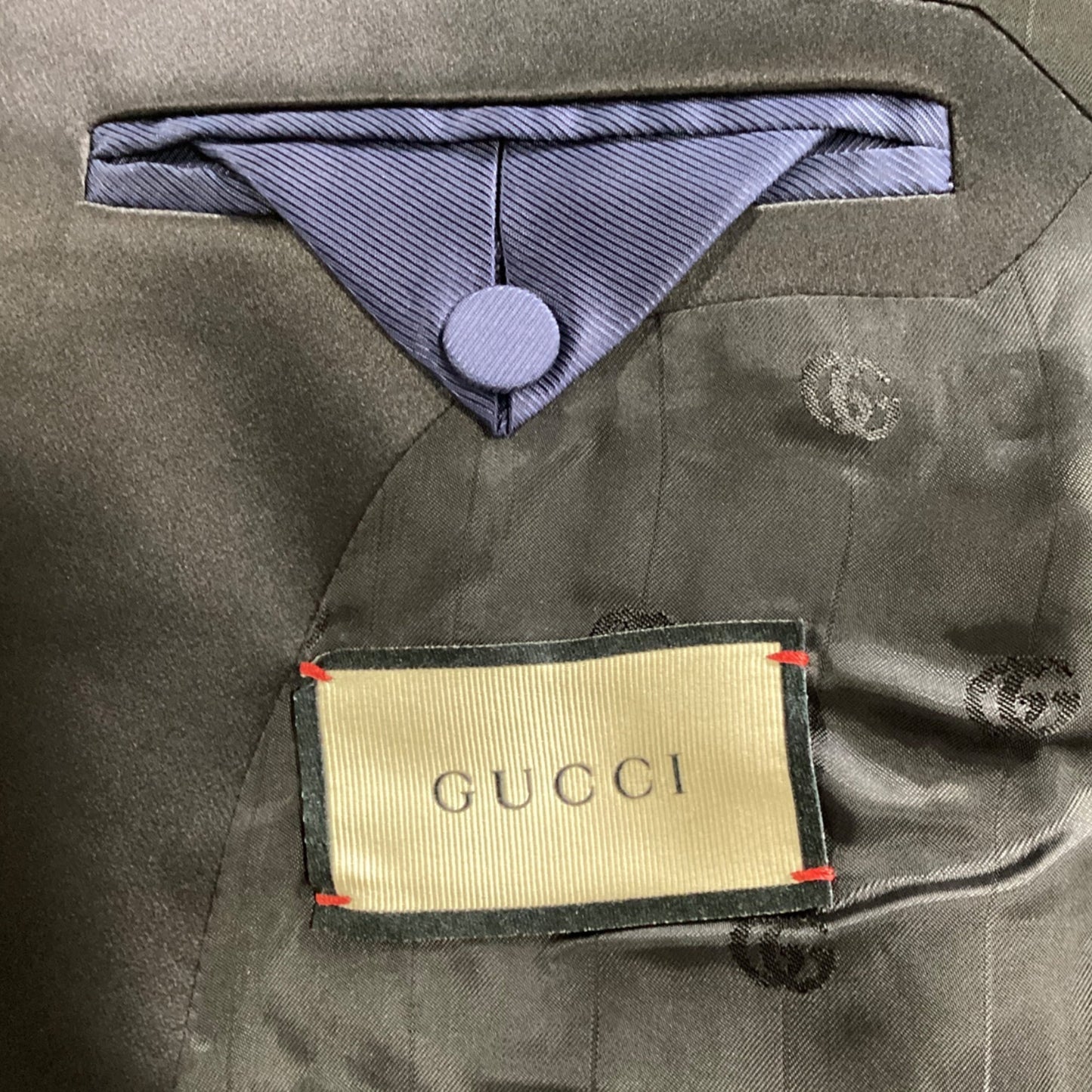 Gucci Double-Breasted Blazer in Black Acetate