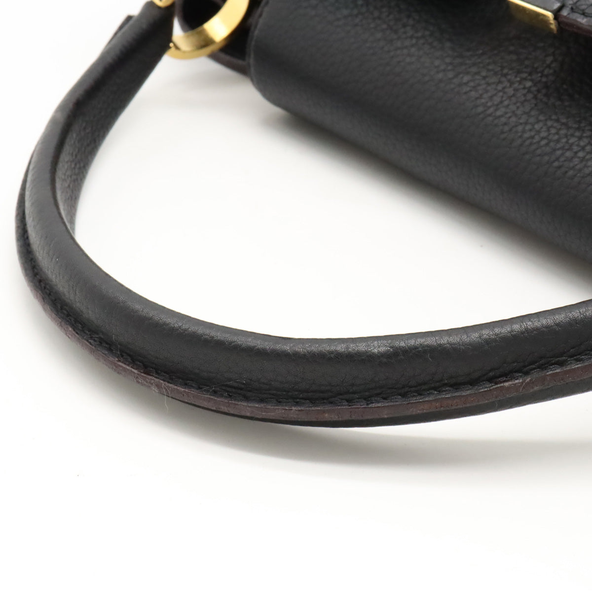 LOUIS VUITTON Louis Vuitton Capsine MM Handbag  Leather Black Black Gold  M48864