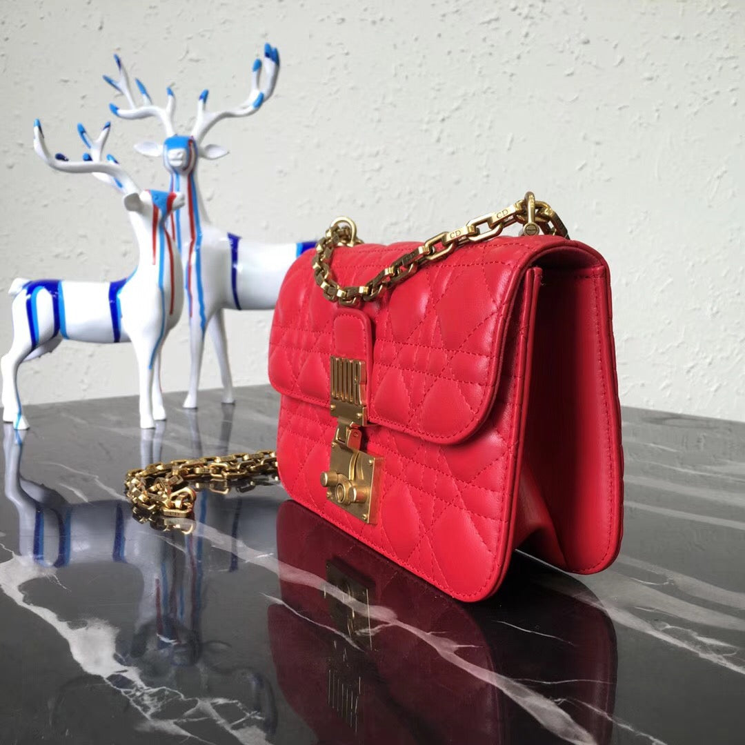 Luxury DiorSmall Dioraddict Flap Bag In Cherry Lambskin