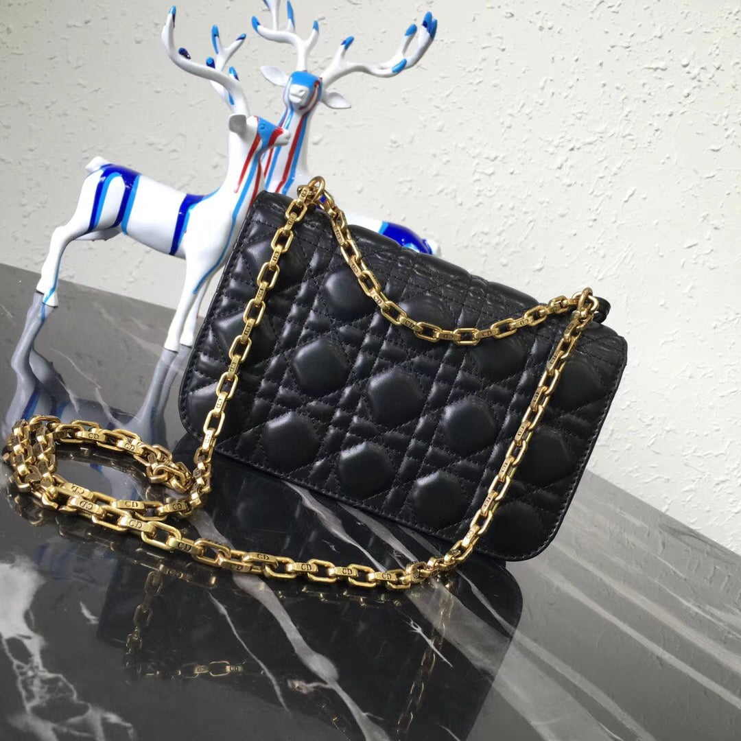 Luxury DiorSmall Dioraddict Flap Bag In Black Lambskin