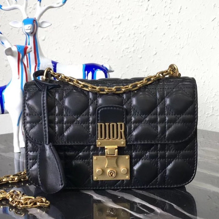 Luxury DiorSmall Dioraddict Flap Bag In Black Lambskin