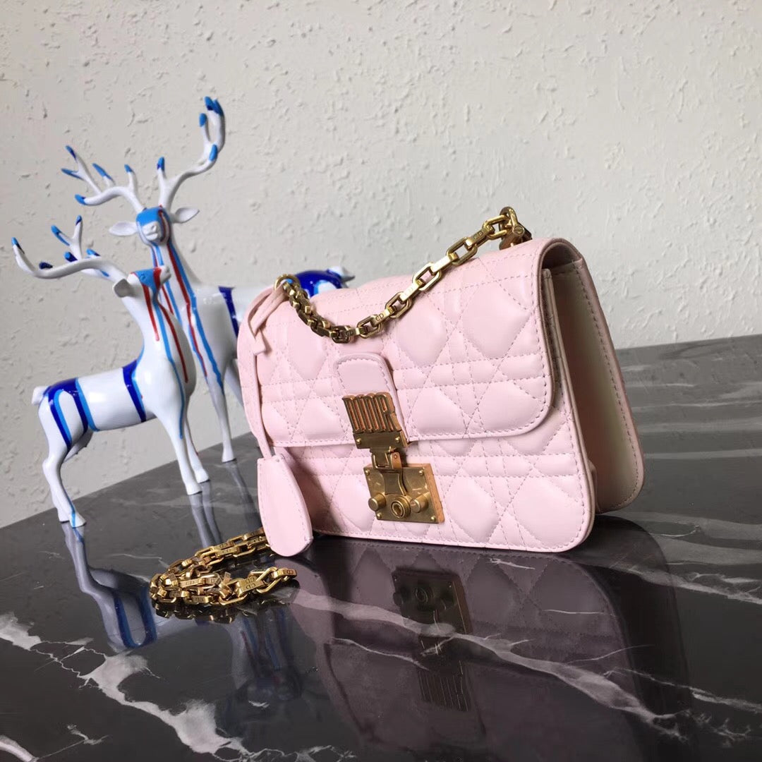 Luxury DiorSmall Dioraddict Flap Bag In Pink Lambskin