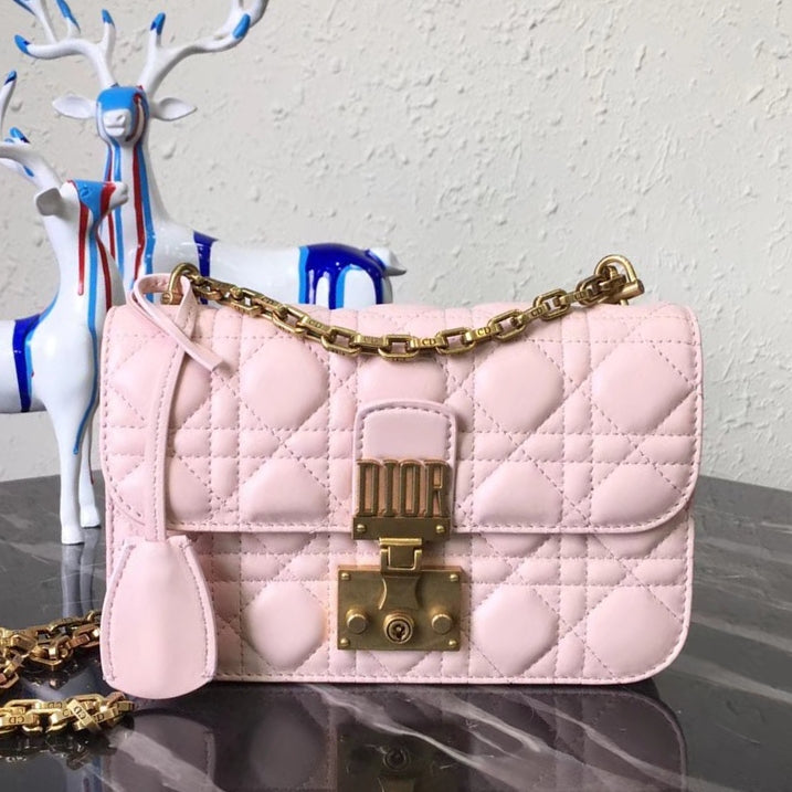 Luxury DiorSmall Dioraddict Flap Bag In Pink Lambskin