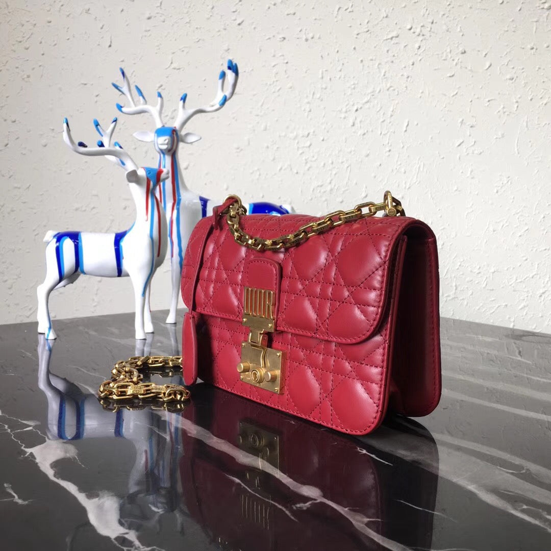 Luxury DiorSmall Dioraddict Flap Bag In Red Lambskin