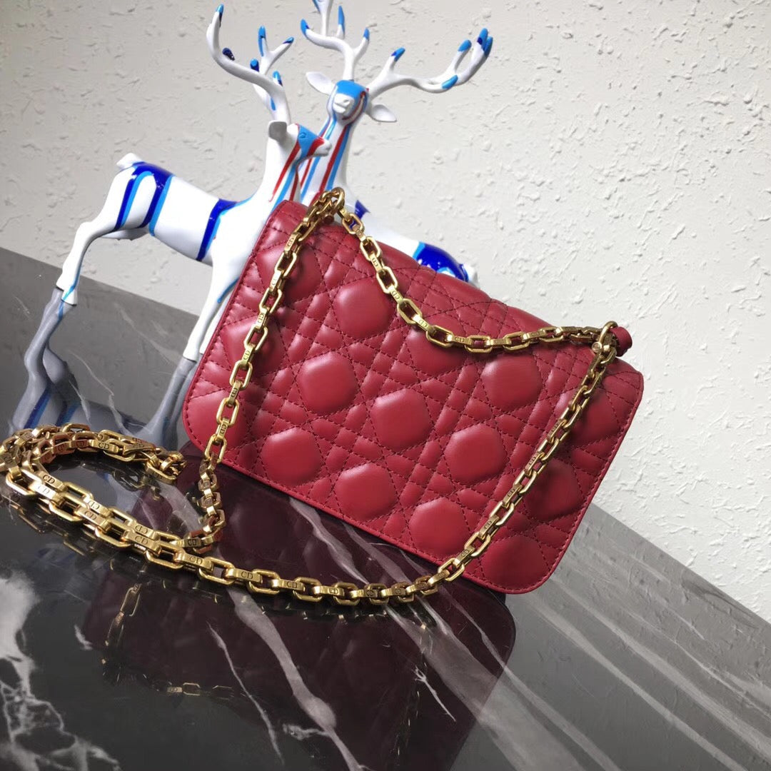Luxury DiorSmall Dioraddict Flap Bag In Red Lambskin