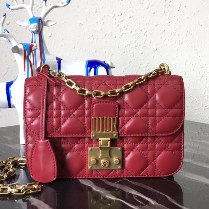Luxury DiorSmall Dioraddict Flap Bag In Red Lambskin