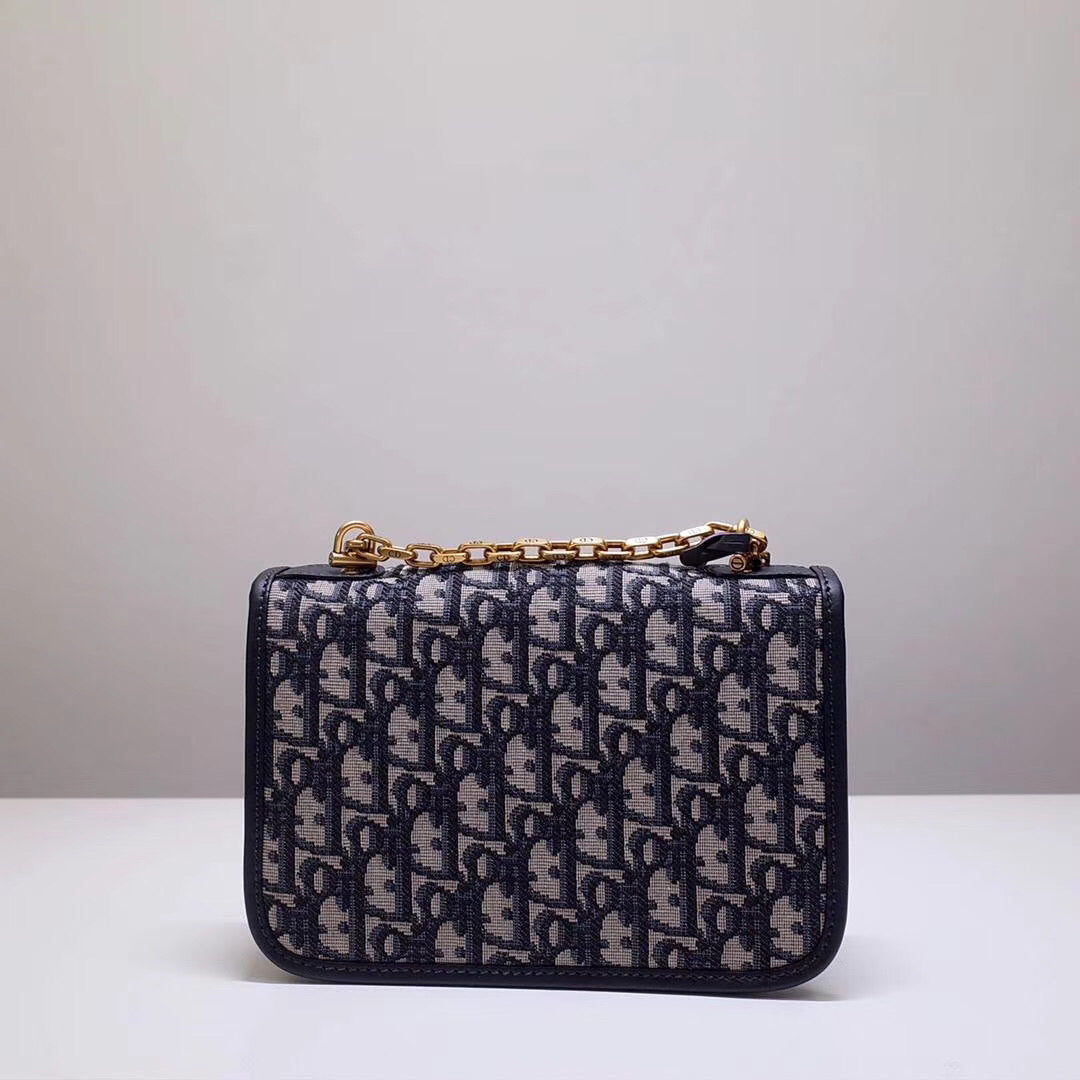 Luxury DiorSmall Dioraddict Flap Bag In Blue Oblique Canvas