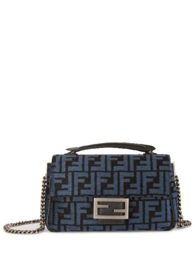Luxury Fendi Baguette Chain Medium Shoulder Bag Blue