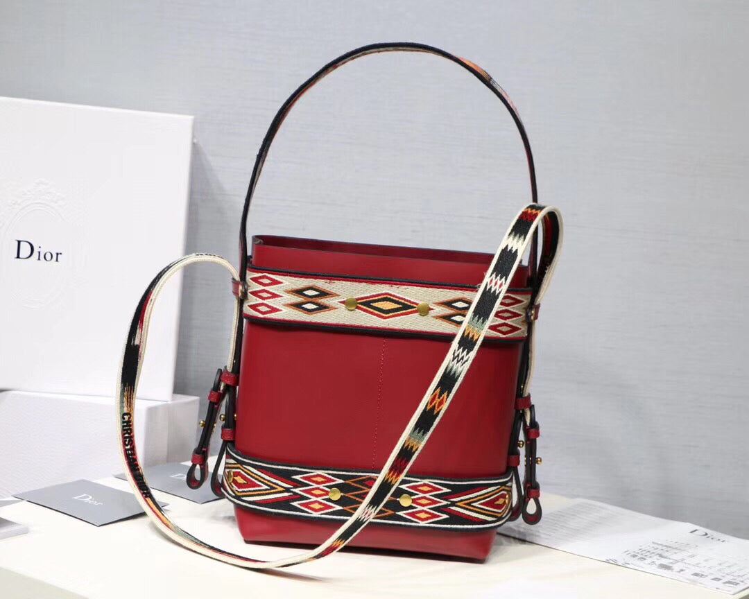 Luxury DiorRed Calfskin Diorodeo Hobo Bag
