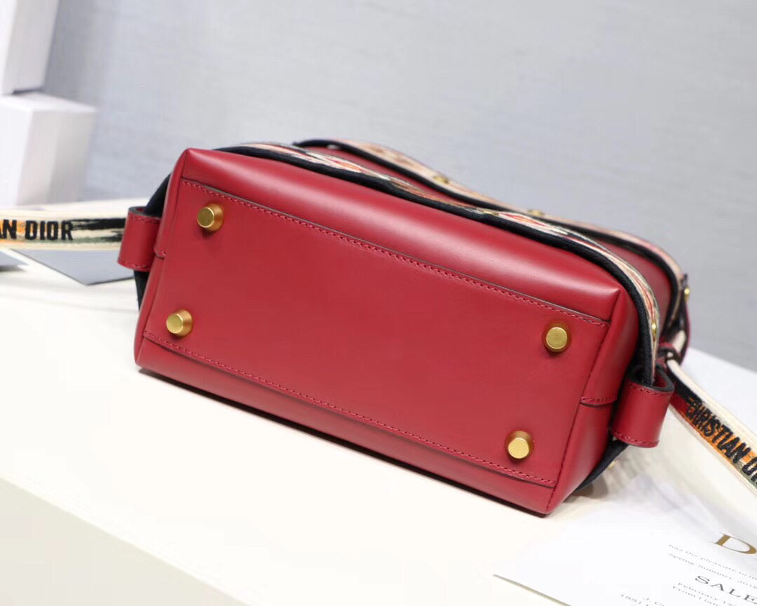 Luxury DiorRed Calfskin Diorodeo Hobo Bag