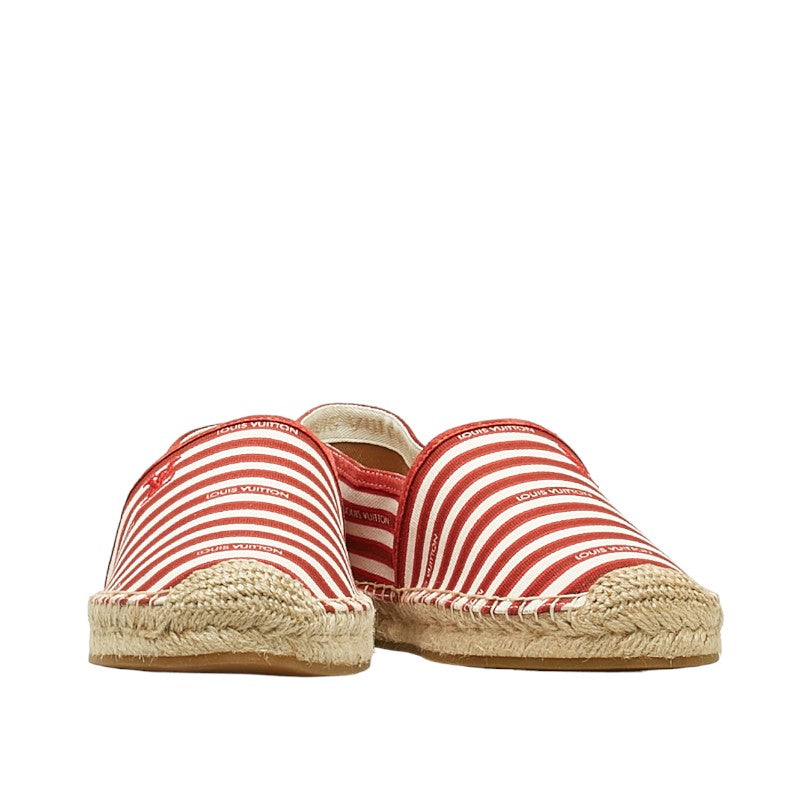 Louis Vuitton Espadrille Border Slipper Size 9 Red White Canvas Men Louis Vuitton