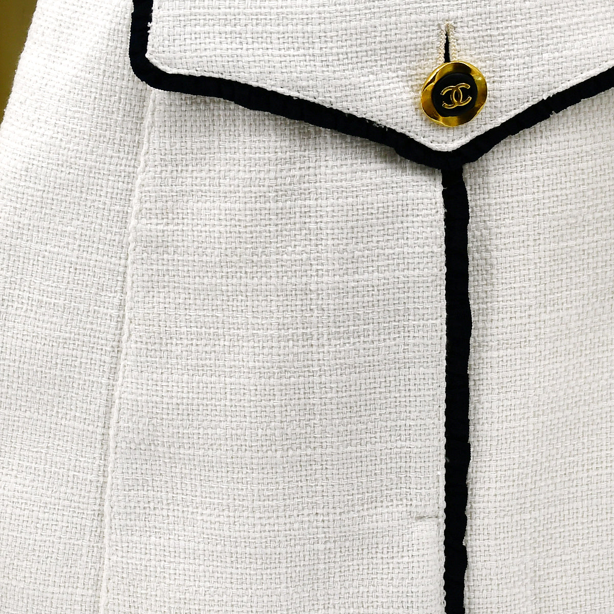 Chanel Collarless Breasted Jacket White #38