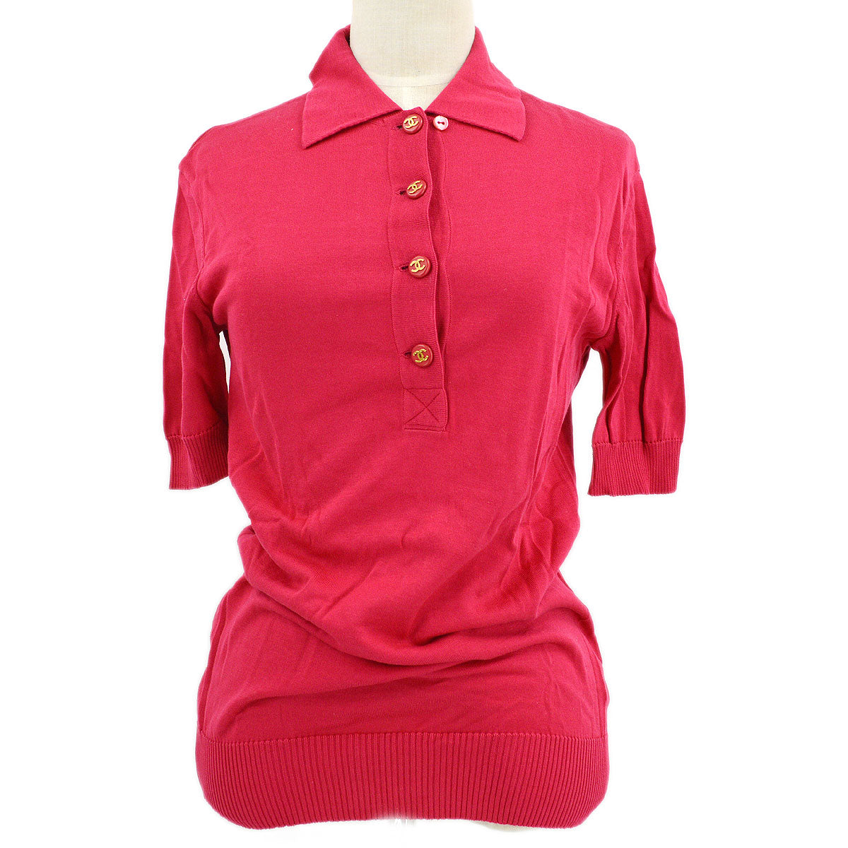 Luxury Chanel 1990s logo button polo shirt #38