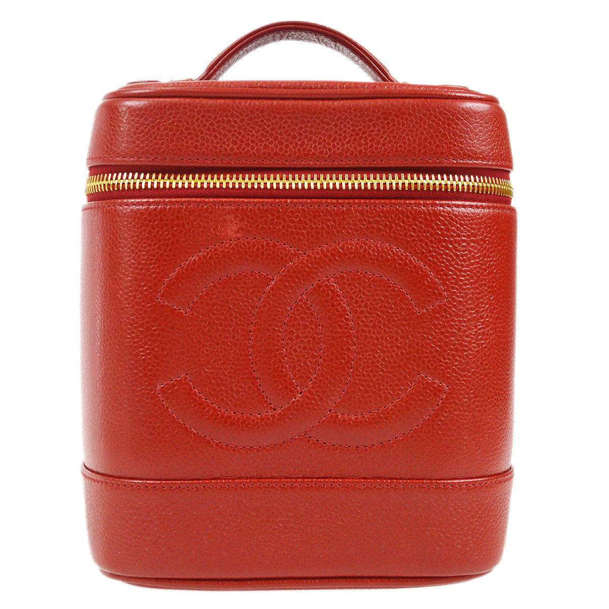 Luxury Chanel 1996-1997 Timeless Vanity Handbag Red Caviar