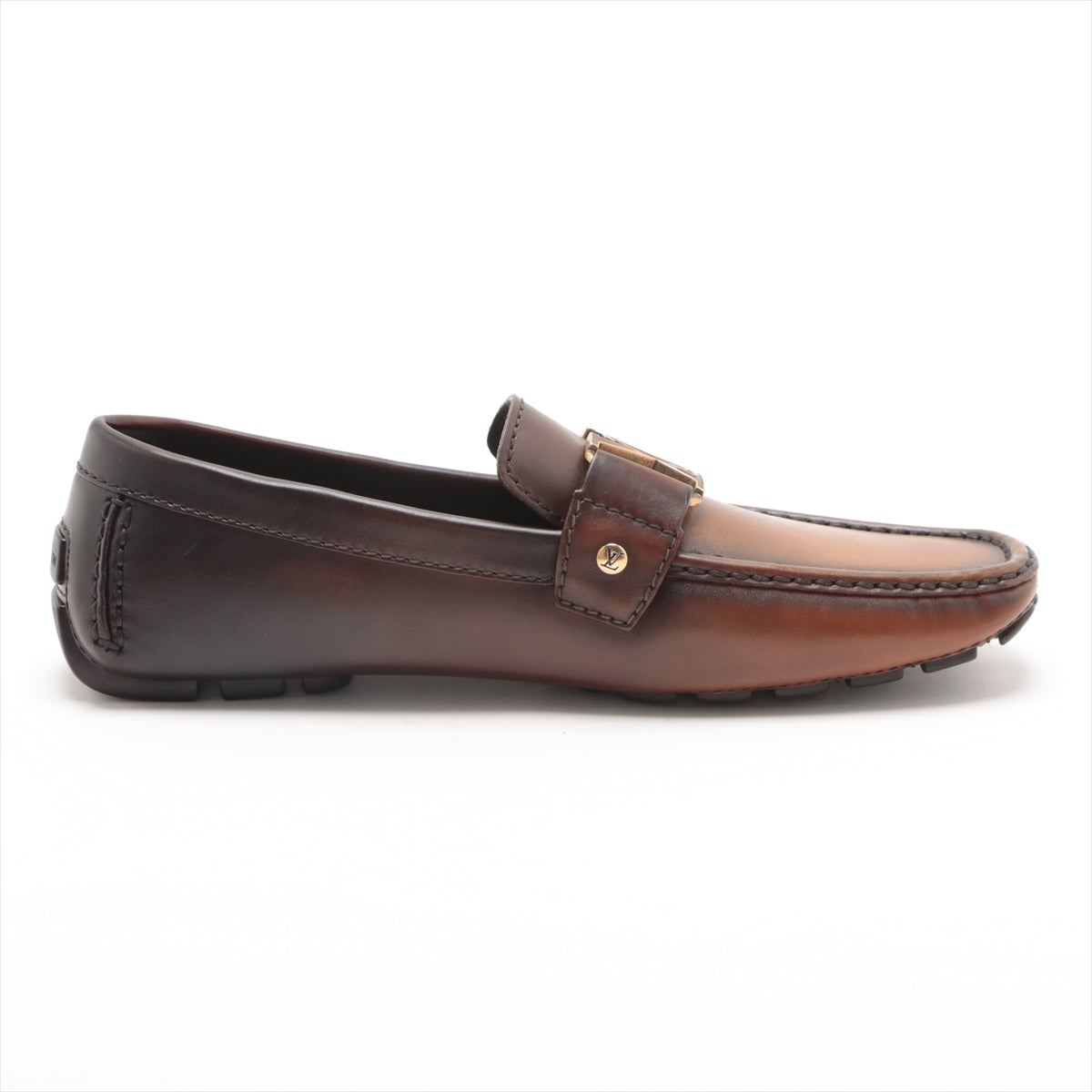 Louis Vuitton Monte Carlo 15 Years Leather Driving Shoes 8 Men Brown FA0125 LV Logo