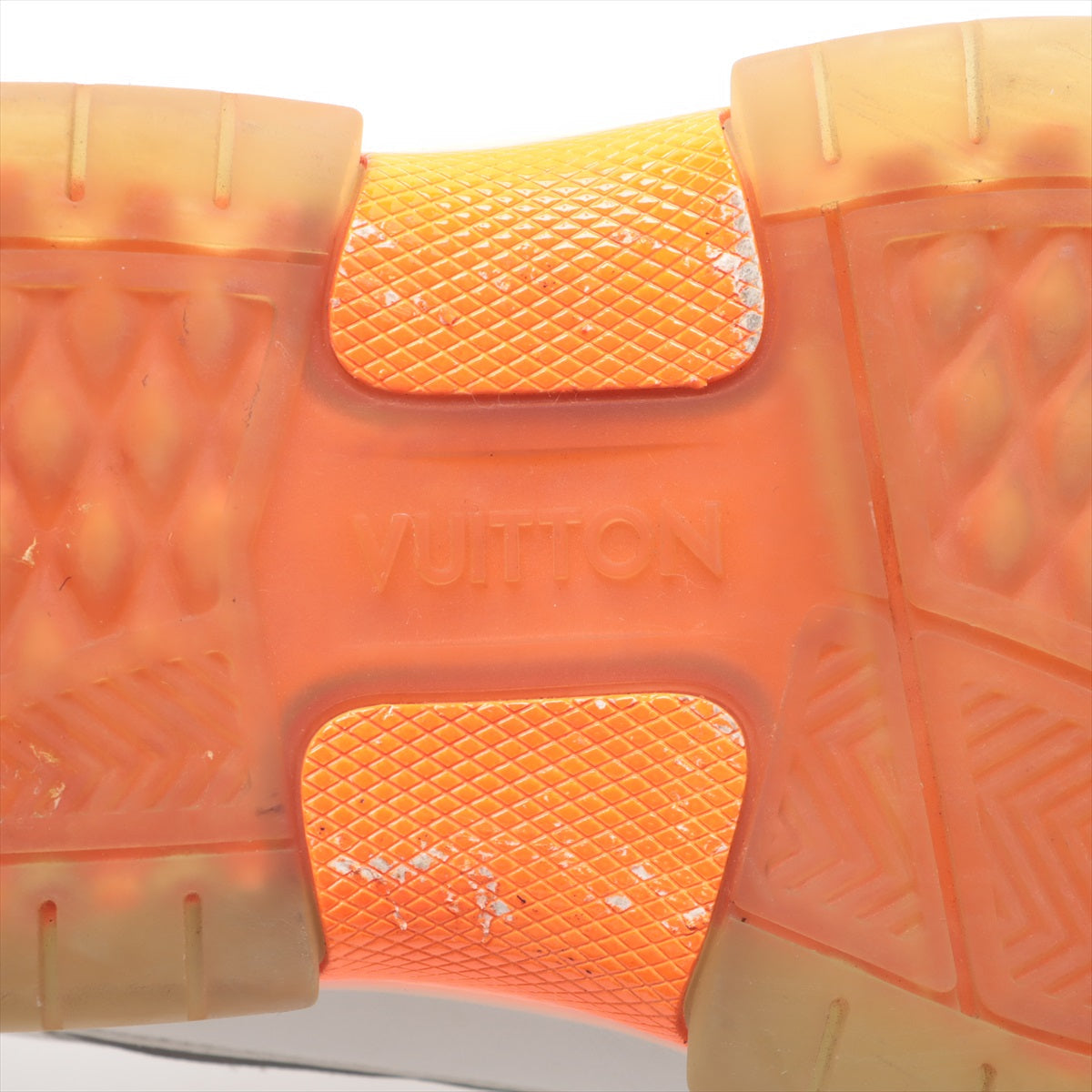 Louis Vuitton 20 years Leather x Mesh Trainers 7 Men White x Orange G1210 Monogram