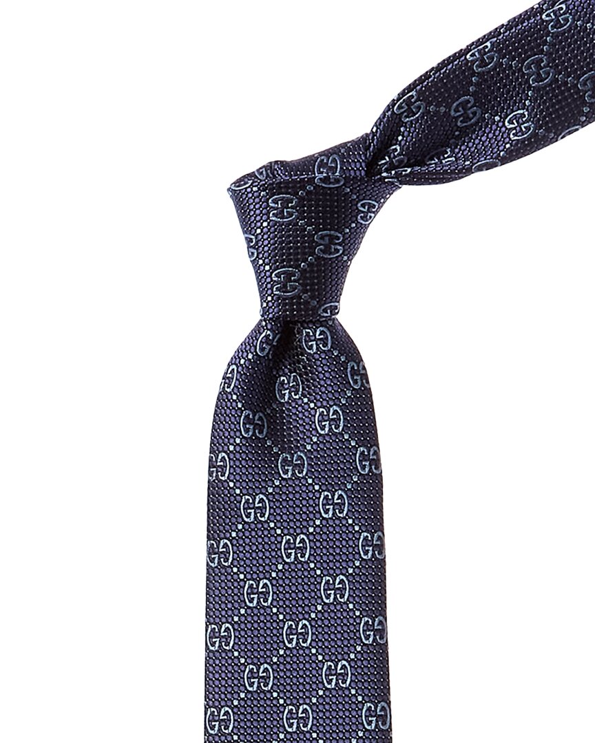 Gucci Blue GG Silk Tie