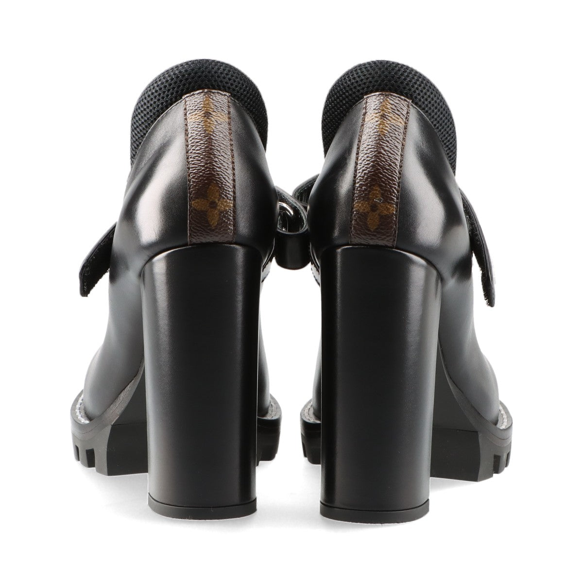 Louis Vuitton 22  Leather Strap Pump 38  Black x White MA0242 Monogram Berklo Box  Bag
