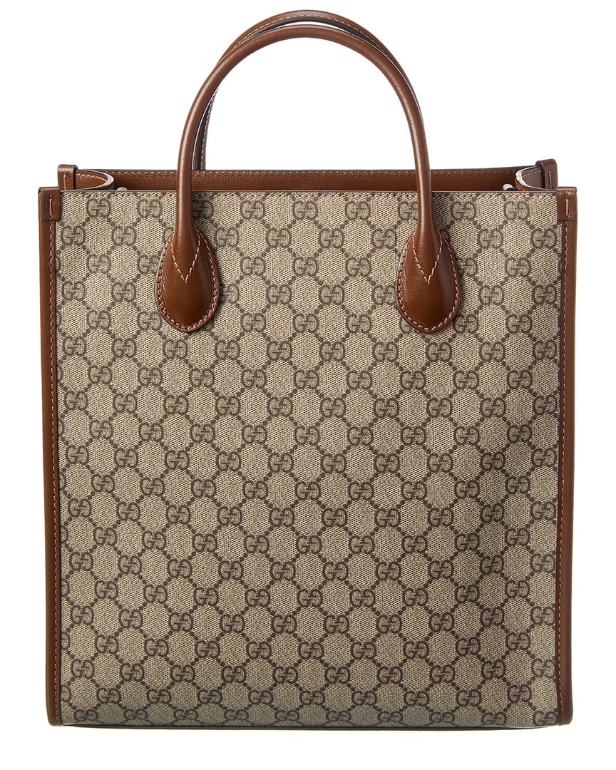 Luxury Gucci Trending 2025 Interlocking G Small GG Supreme Canvas & Leather Tote