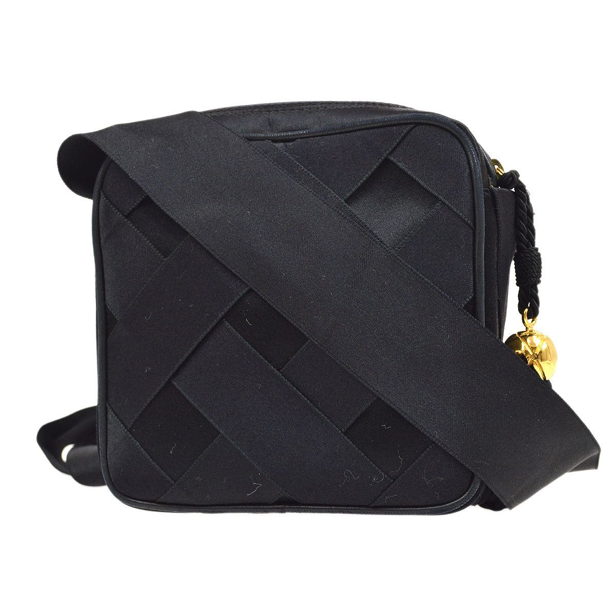 Luxury Chanel 1991-1994 Camera Bag Mini Black satin