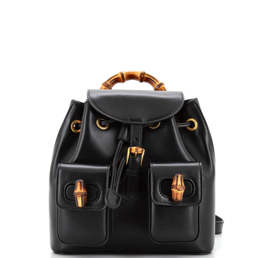 Luxury Gucci Trending 2025 Bamboo Backpack Leather Small