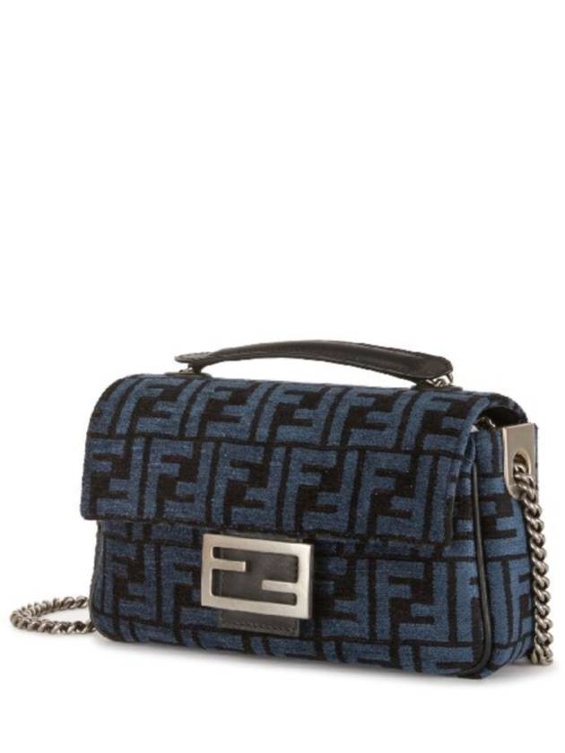 Luxury Fendi Baguette Chain Medium Shoulder Bag Blue