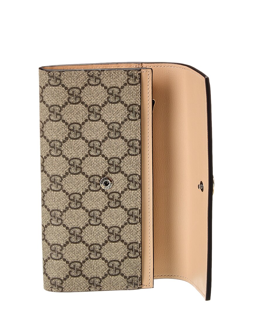 Gucci Marmont GG Supreme Canvas & Leather Continental Wallet