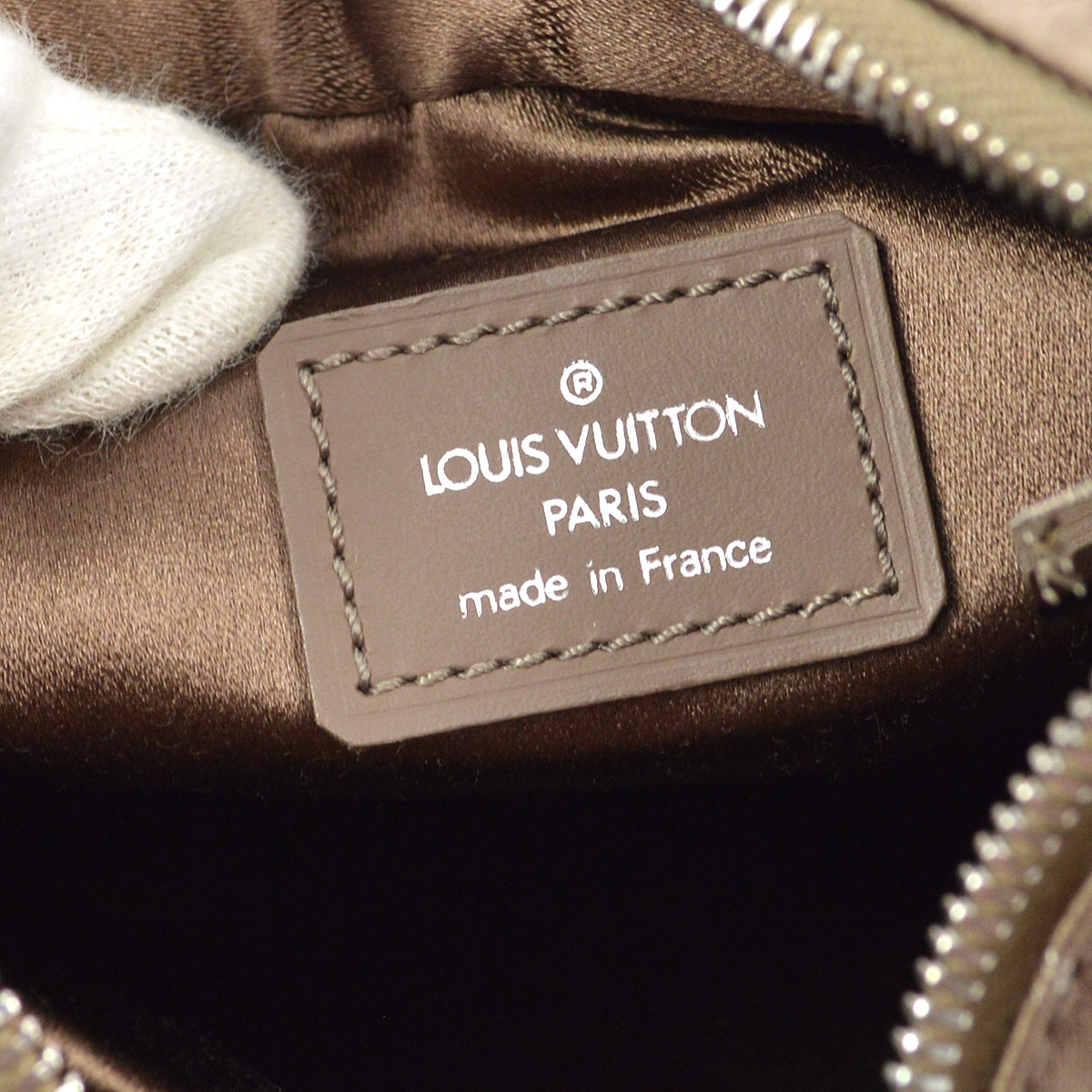 Louis Vuitton 2001 Beige Monogram Satin Little Boulogne Handbag M92143