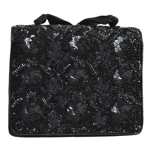 Luxury Chanel 1994-1996 Sequins CC Cross Body Shoulder Bag Black