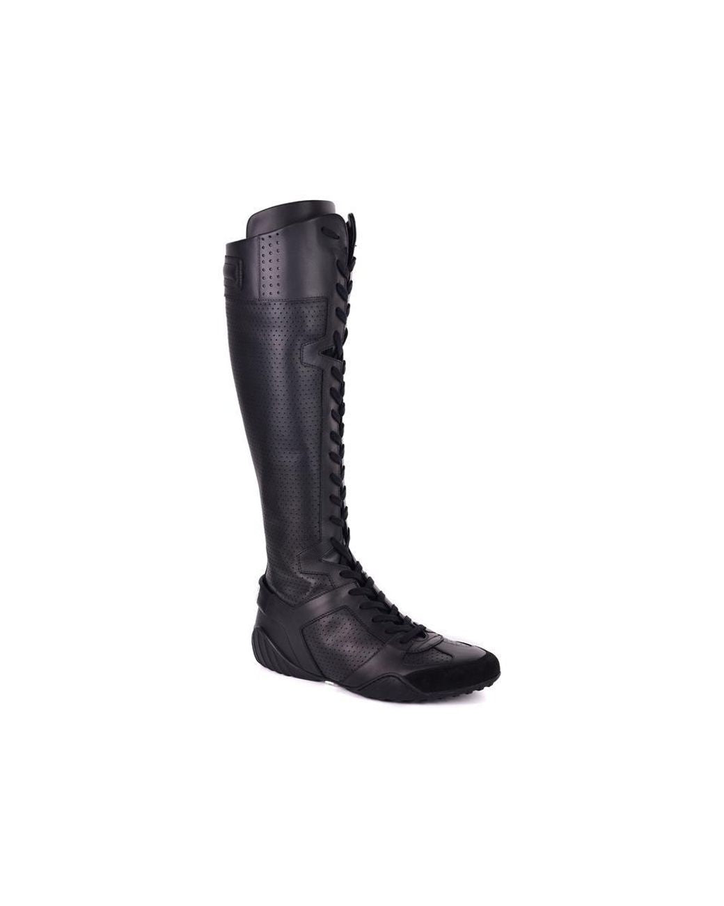 DIOR D-FENCE LEATHER SUEDE BOOTS