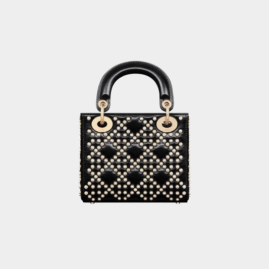 Mini Lady Luxury Dior Bag Black Crinkle Effect