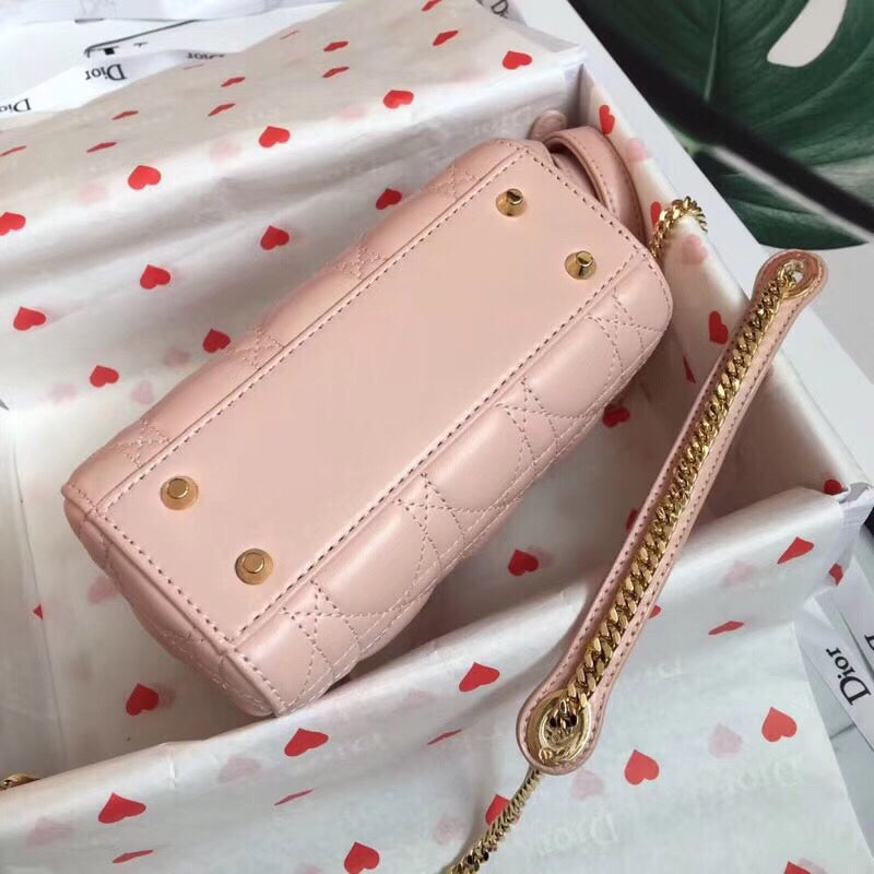 Luxury DiorPoudre Lambskin Mini Lady Luxury DiorBag With Chain