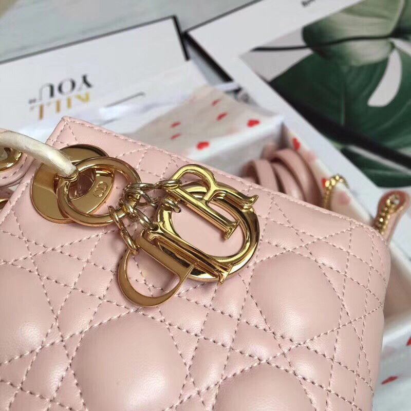 Luxury DiorPoudre Lambskin Mini Lady Luxury DiorBag With Chain